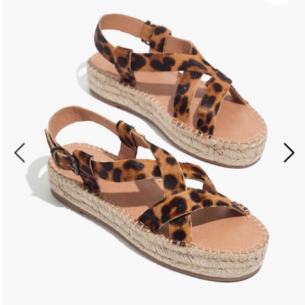 Leopard Print Espadrille Sandals